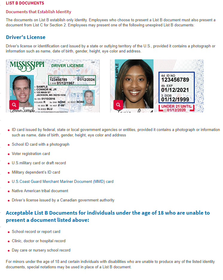 Form I 9 List B And C Documents Details Visa Services Duke